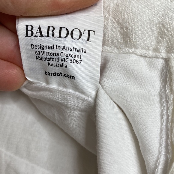 Bardot pin tuck pant slacks ivory lined Sz US 6 - Picture 6 of 8